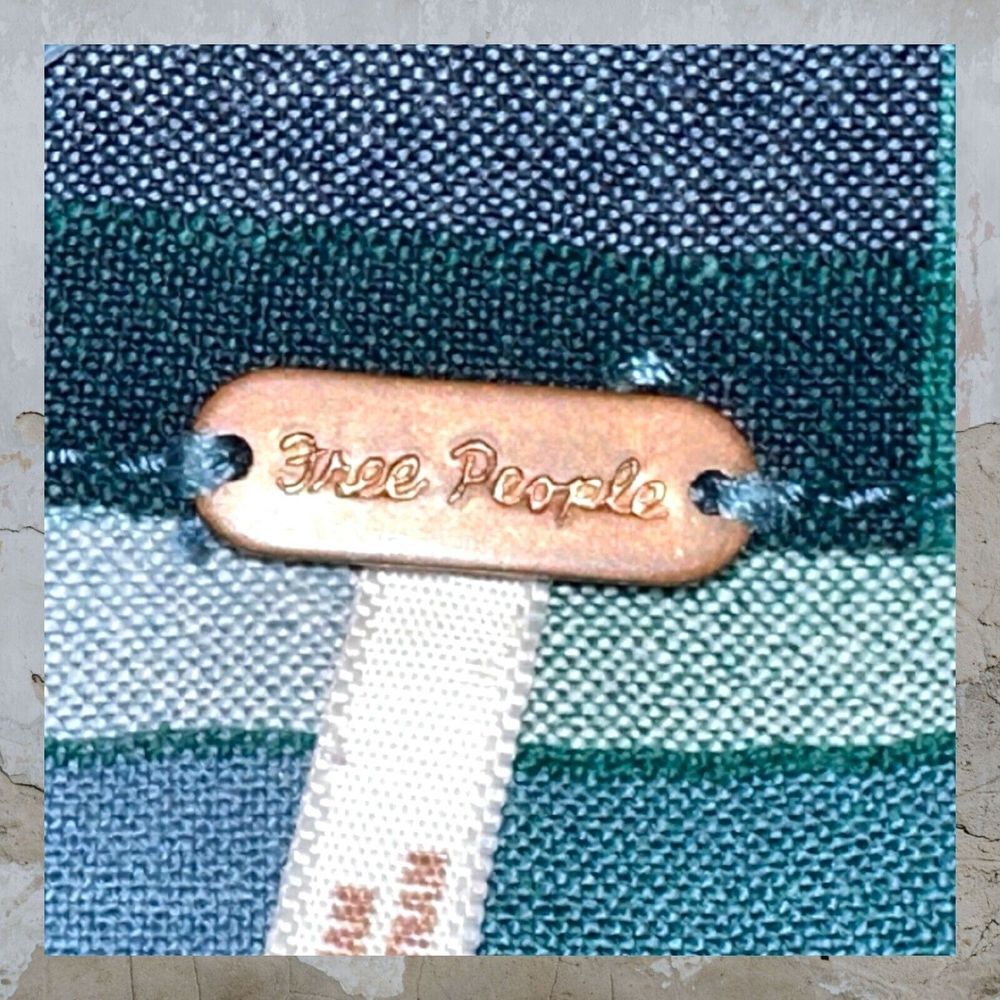 FREE PEOPLE Small Loveland Plaid Button Down Shirt Winter Sea Oversized Fray Hem - Picture 13 of 14